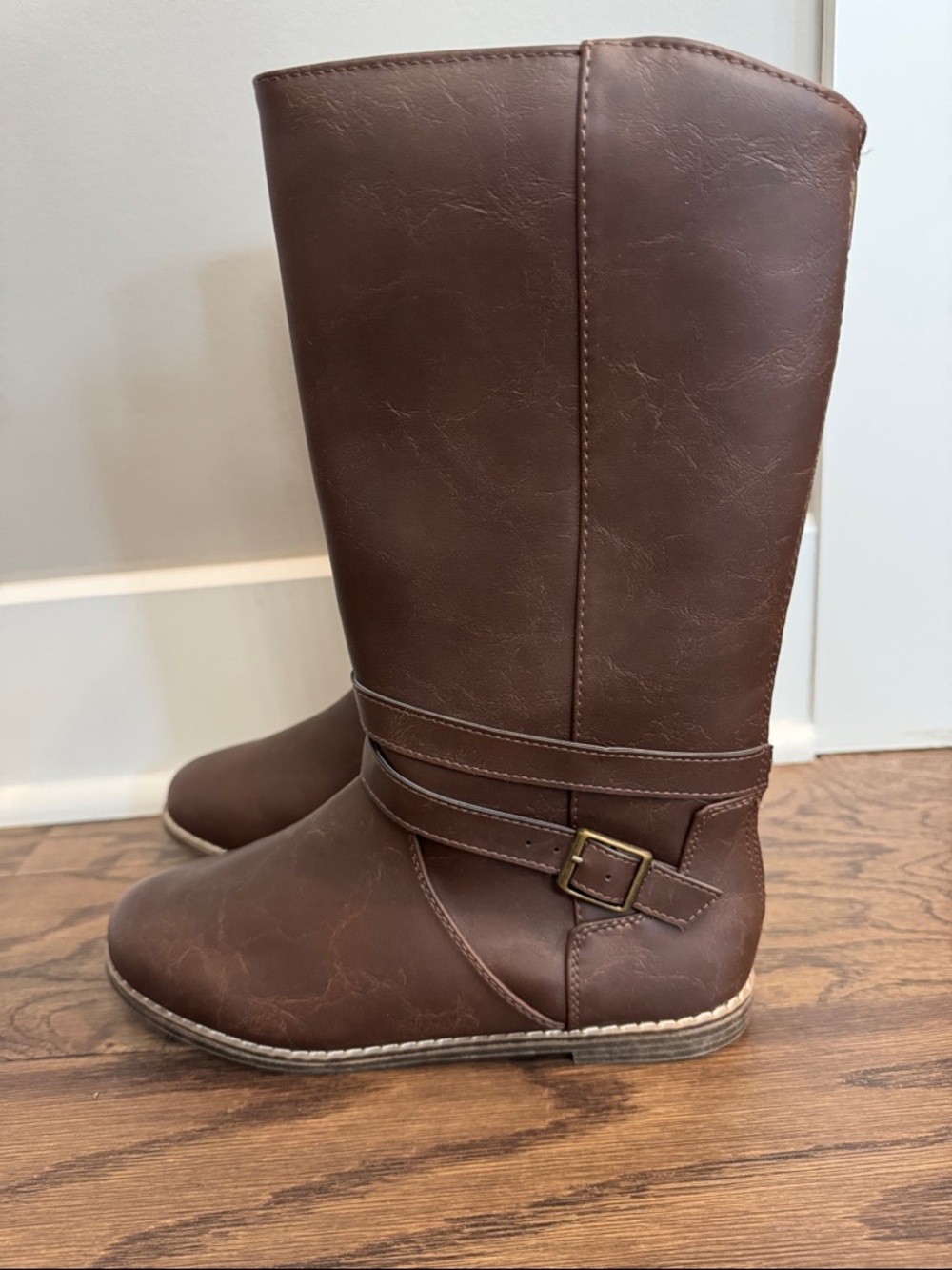 Brown Mid-Calf Buckle Riding Boots NEW WITH TAGS Size